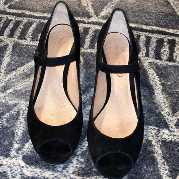 Boutique 9.5 black suede Mary Jane heel B Trebecca - Picture 3 of 7